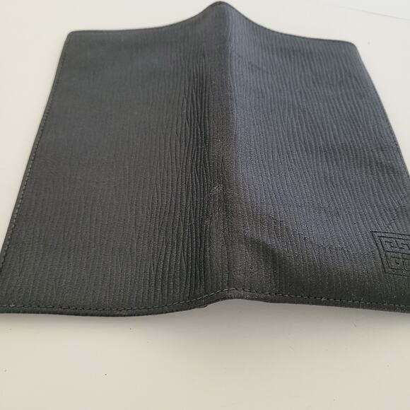 Givenchy Vintage Wallet Black Bifold Logo Large Checkbook Unisex Slim Leather - Picture 10 of 11